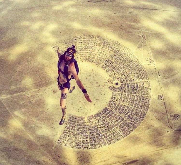 Skyview of the Burning Man festival 
