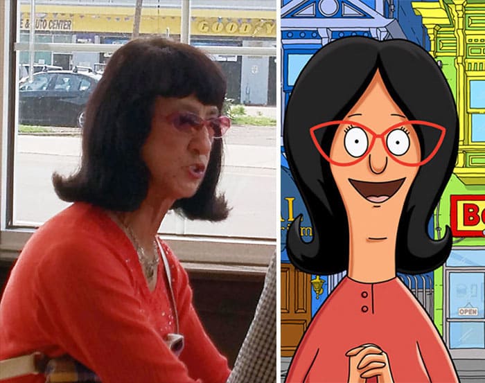 A woman who looks like Linda from Bob’s Burgers