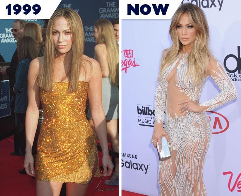 Jennifer Lopez then and now