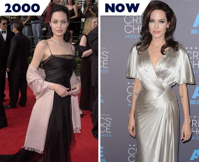 Angelina Jolie then and now