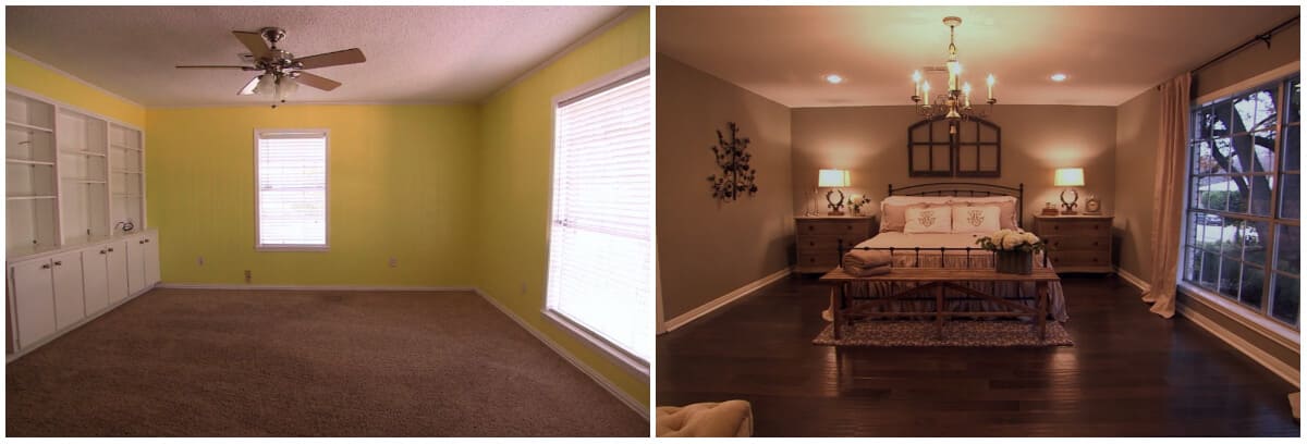 Before and after bedroom 