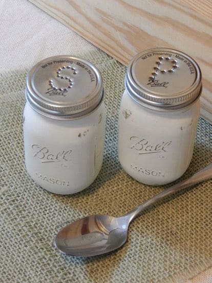 Mason jar salt and pepper shakers 
