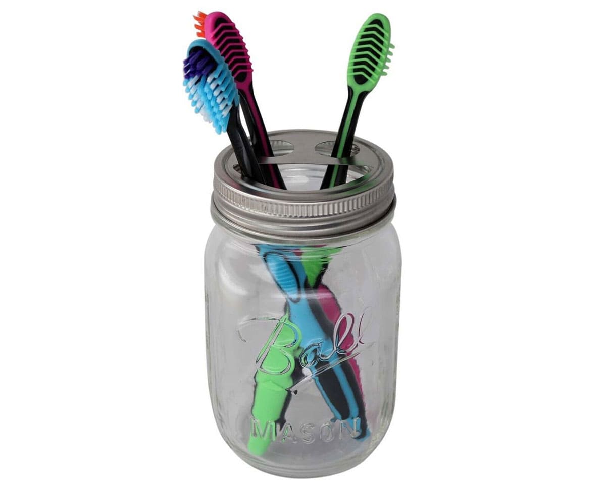 Mason jar as a toothpaste holder