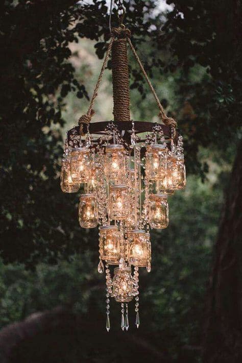 Mason jar chandelier 