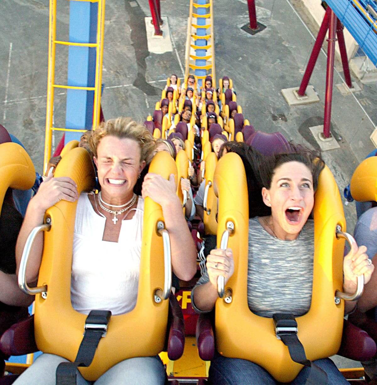 Britney Spears on a roller coaster 