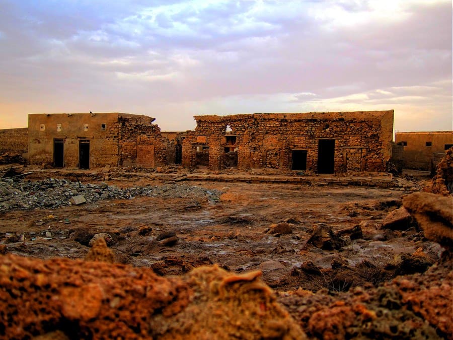 Abandoned buildings in Jazirat Al Hamra, Ras al Khaimah.
