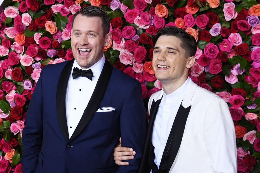Michael Arden and Andy Mientus at the 72nd Annual Tony Awards in New York. 