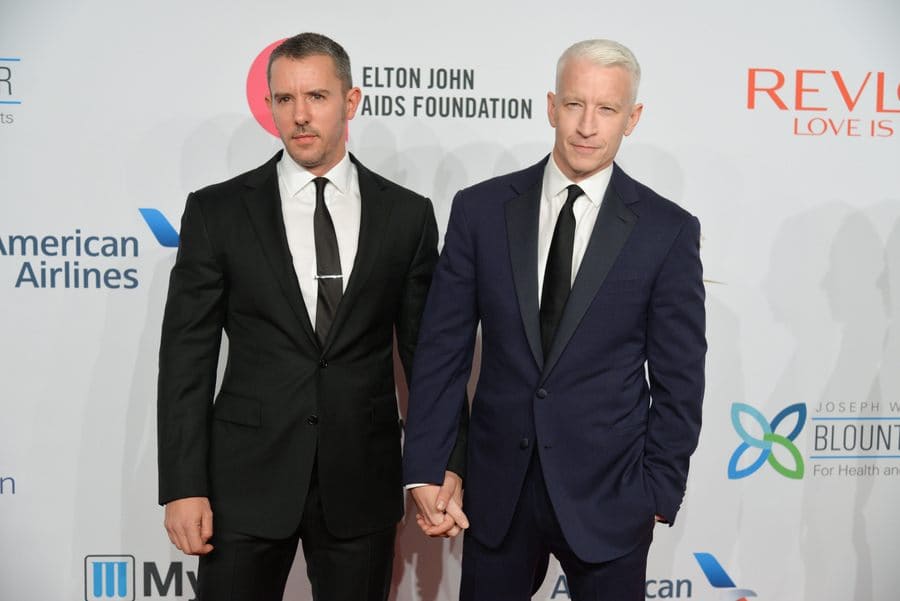 Anderson Cooper and Ben Maisani at the Elton John AIDS foundations 14th Annual Benefit in 2015. 