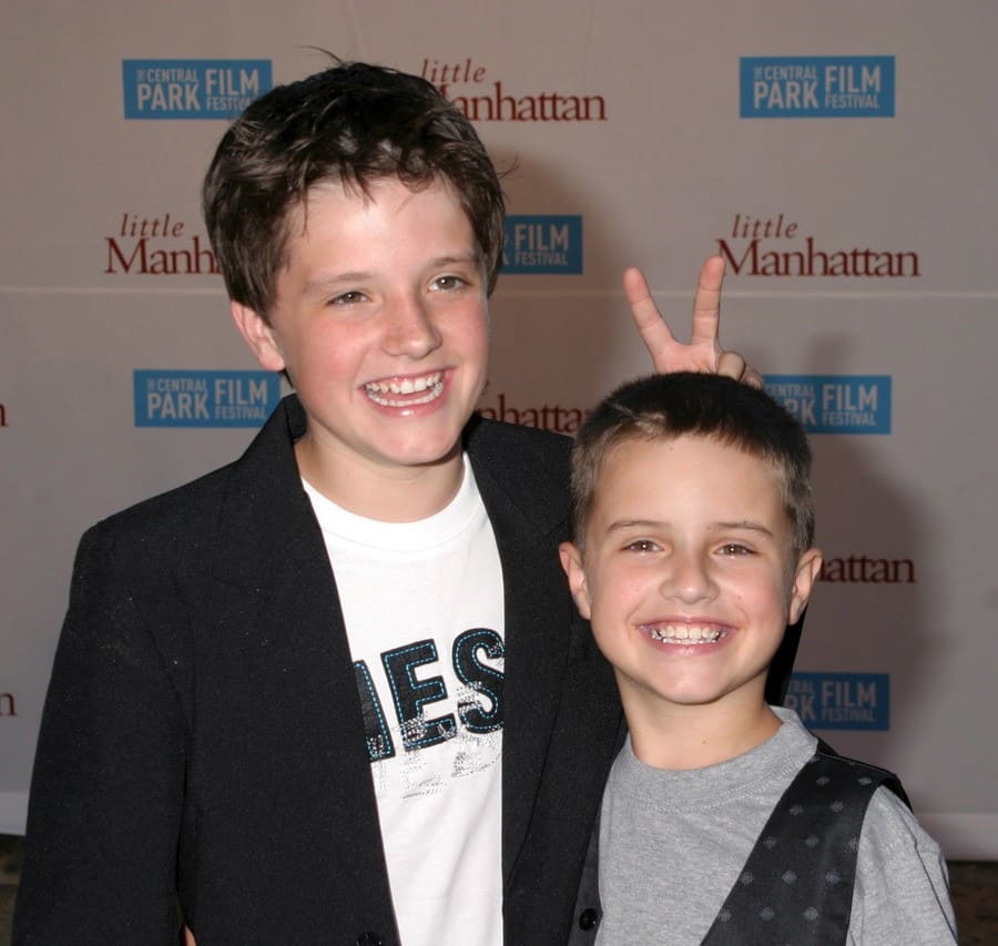 John and Connor Hutcherson as kids at the premiere of Little Manhattan. 