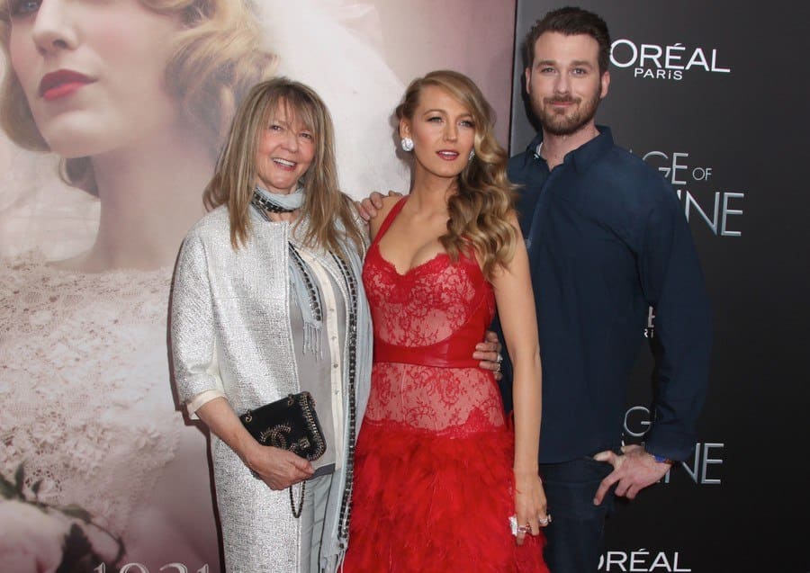 Blake Lively with her mother Elaine, and her brother Eric at the Age of Adaline film premiere. 