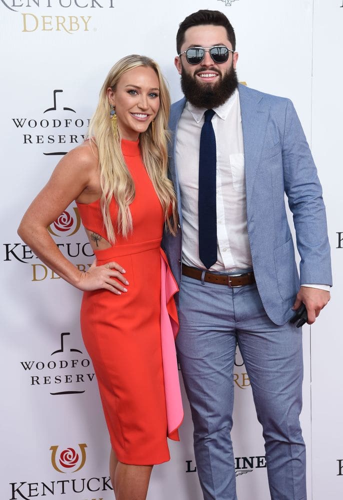 Emily Wilkinson and Baker Mayfield at the 145th Annual Kentucky Derby