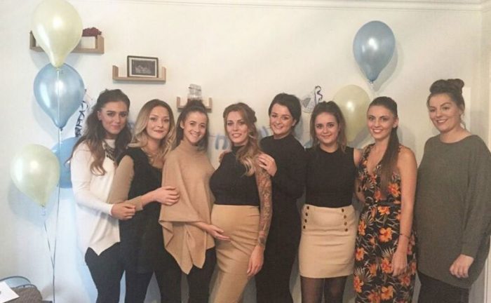 Alhanna and her friends at her baby shower 