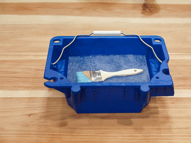 Clean a dirty paintbrush by tossing a dryer sheet into a pot of water along with a paintbrush.