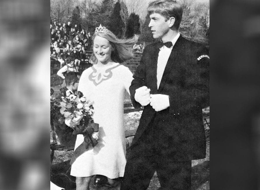 Meryl Streep and her prom date in high school. 