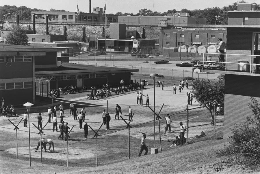 people playing basketball outside in the 1970s 