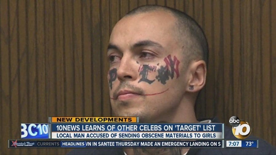 The man who was accused of sending obscene material to JoJo Siwa in a screenshot from the news. 