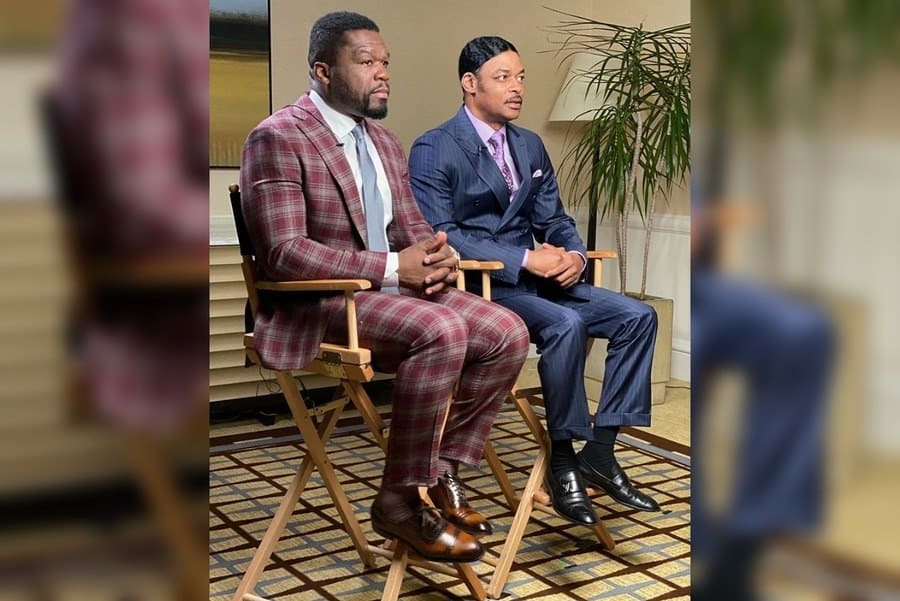 Curtis “50Cent” Jackson and Isaac Wright, Jr., sitting for an International Press Interview.