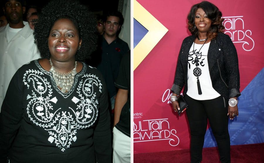 Angie Stone in 2003. / Angie Stone in 2016.