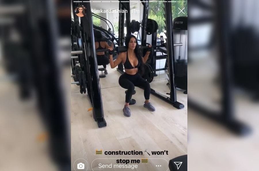 Kim Kardashian hitting the gym in February 2013