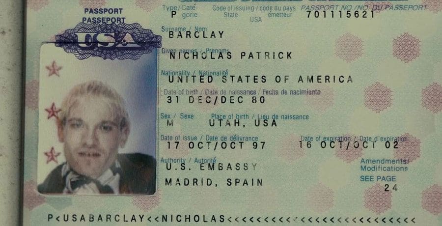 A passport for Nicholas Barclay with Frederic’s photograph 