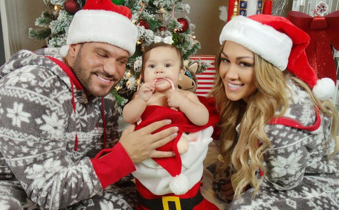 Ronnie Ortiz-Magro, his baby, and her mother Jen Harley in Christmas garb 