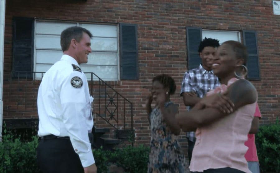 Ebony and her kids are exciting while talking to the Deputy Chief 