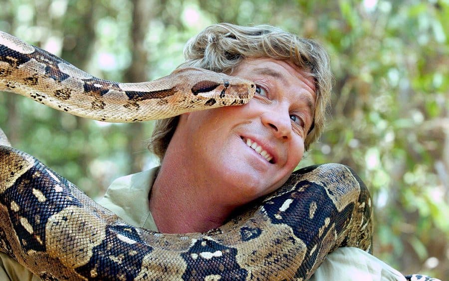 Steve Irwin with a snake