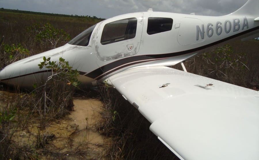 A plane that Colton stole and crash-landed in a field 