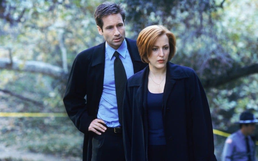 Gillian Anderson as Dana Scully, David Duchovny as Fox Mulder