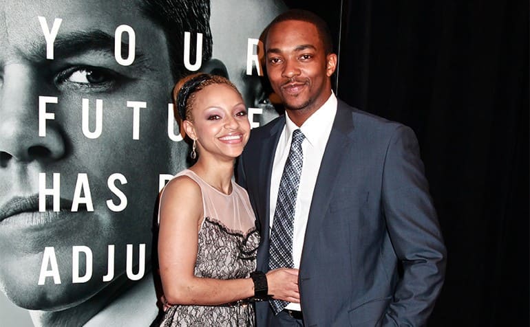 Sheletta with Anthony Mackie on the red carpet