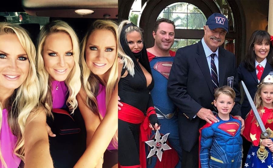 The triplets / Erica with her children, husband, and his parents, Dr. Phil and his wife 