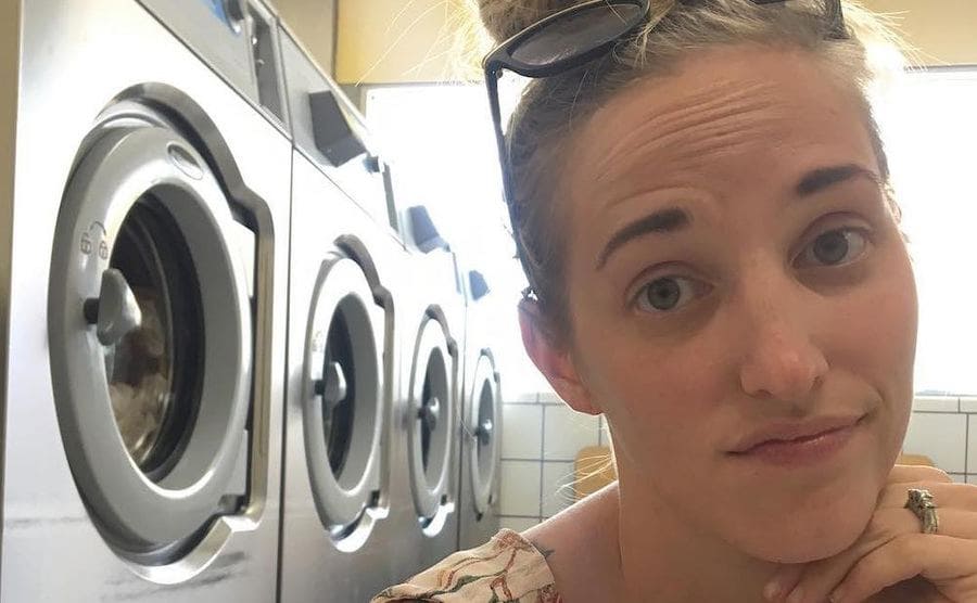 Rachel at the laundromat 