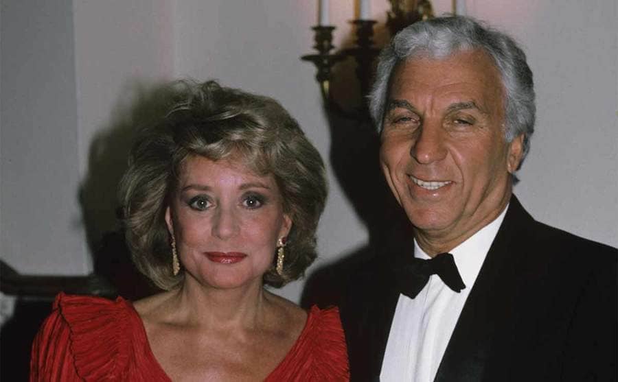 Barbara Walters and her husband Merve Adelson in the late 1980s