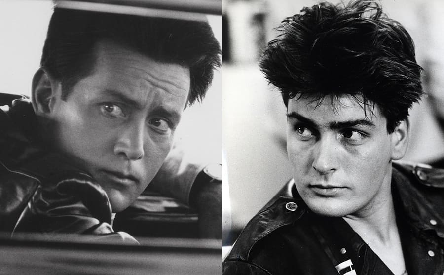 Martin Sheen driving a car in The California Kid / Charlie Sheen in Ferris Bueller’s Day Off 