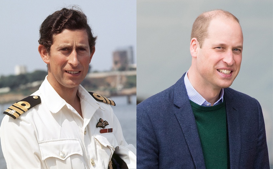 Prince Charles circa 1977 / Prince William out and about circa 2019