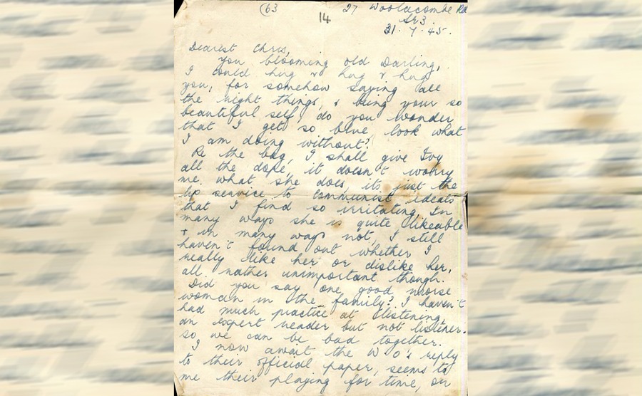A letter from Bessie to Chris 