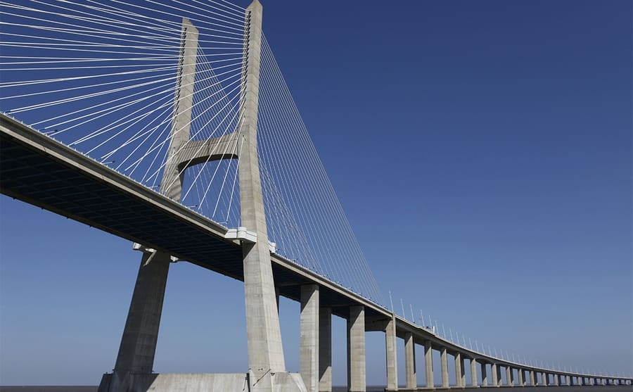 The Ponte Vasco da Gama Bridge with a contemporary design 