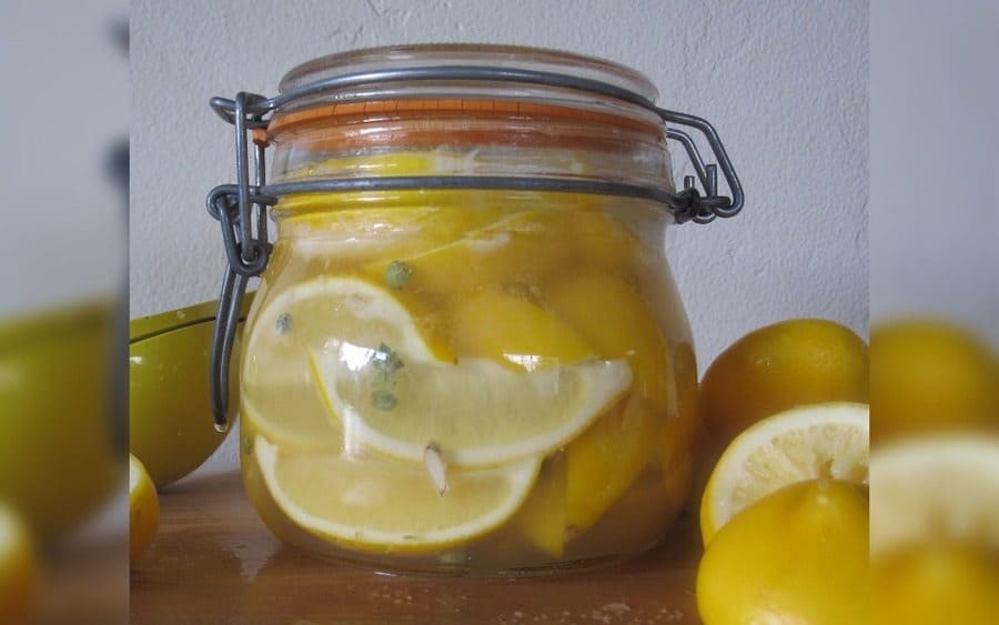 Lemon preserved in a jar