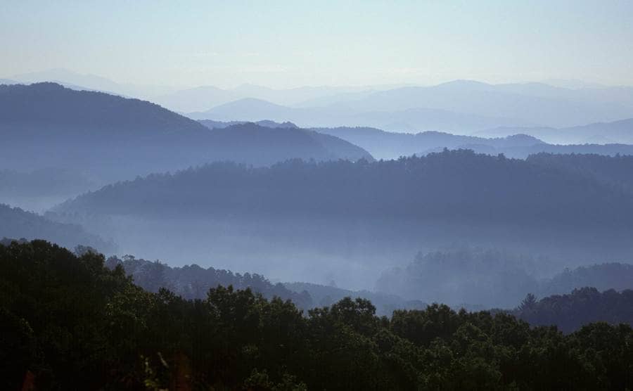 The landscape of Blue Ridge Mountains at Virginia