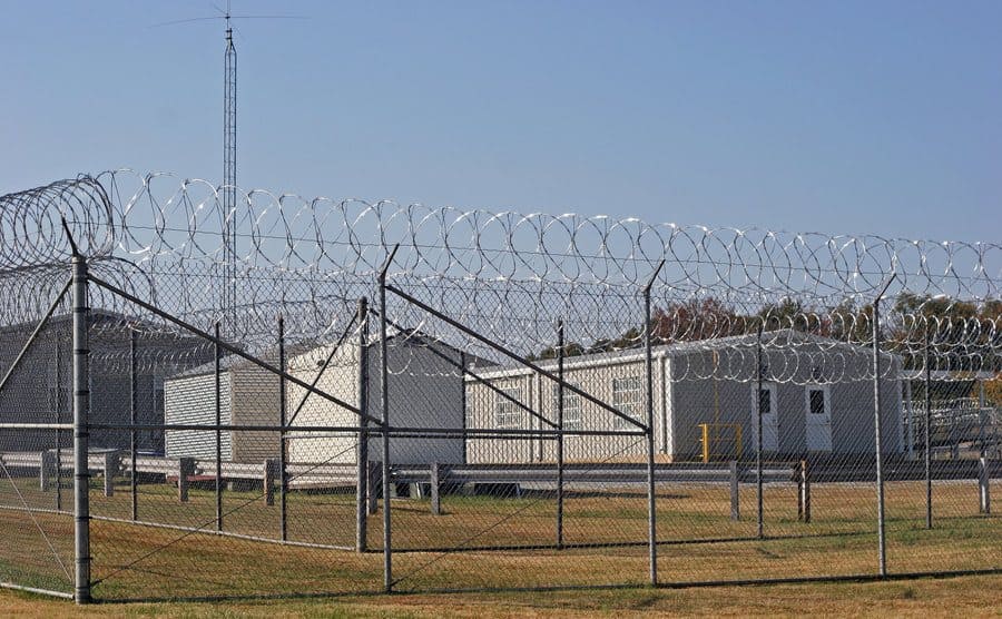 A stock photograph of a prison yard 