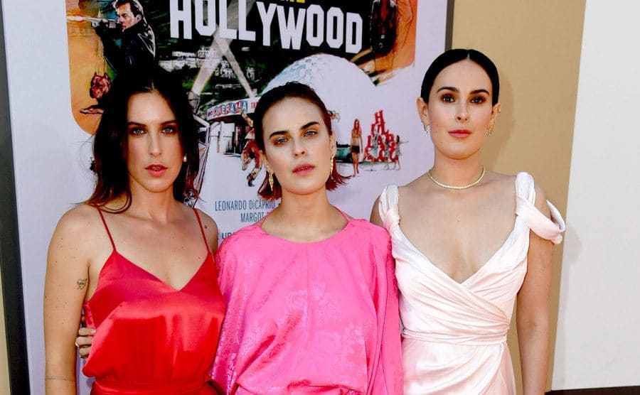 Scout, Tallulah, and Rumor Willis arriving at a film premiere in 2019