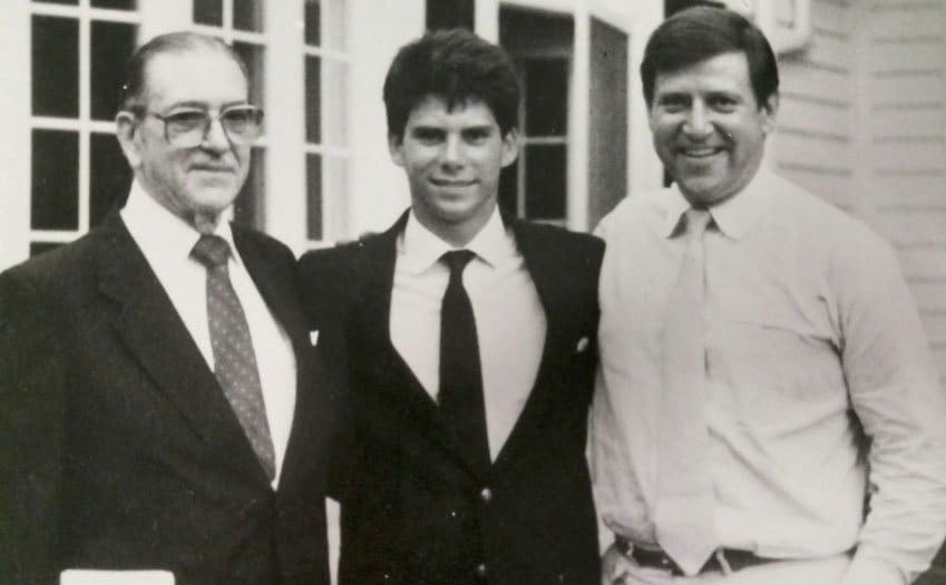 Lyle Menendez posing with his father and grandfather 