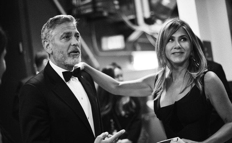 George Clooney and Jennifer Aniston on the red carpet together 