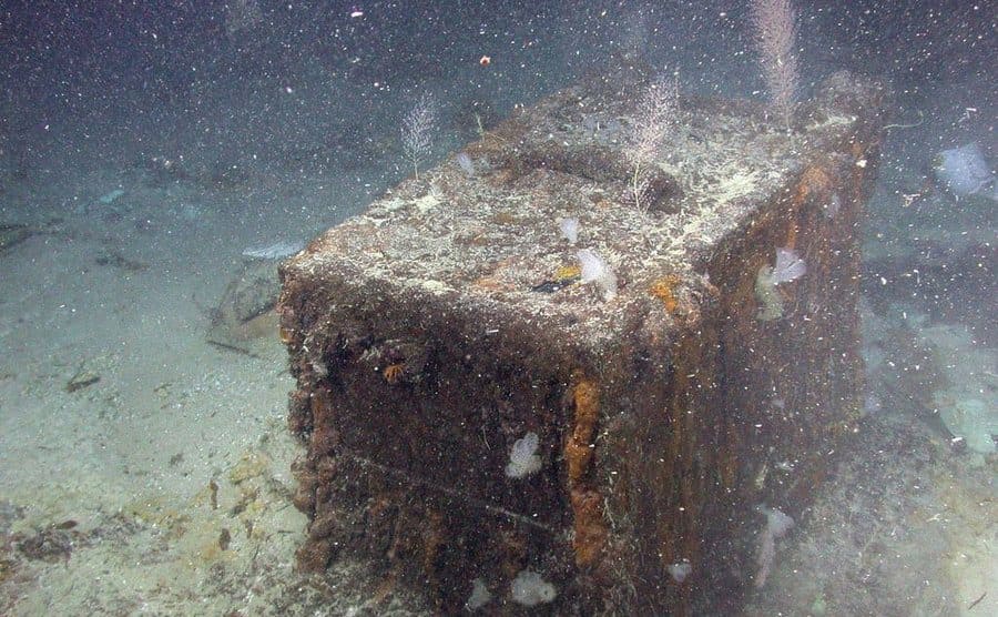 A safe or chest found at the bottom of the ocean. 