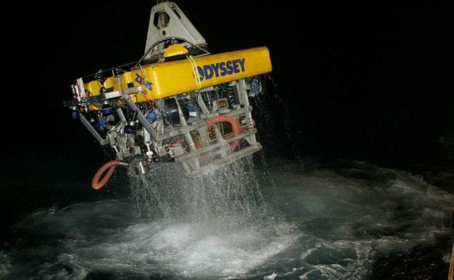 The Odyssey crane is pulling findings out of the bottom of the ocean. 