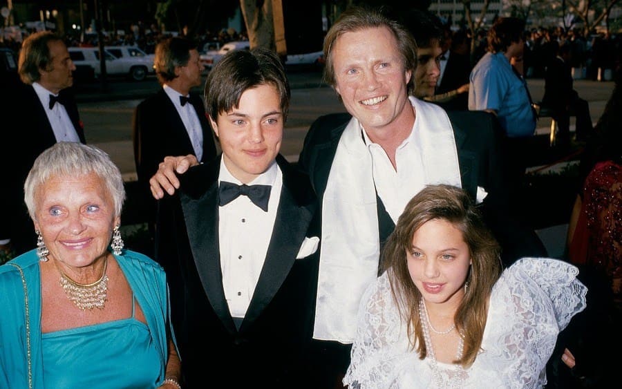 Jon Voight with son James Haven, daughter Angelina Jolie, and mother Barbara Kamp