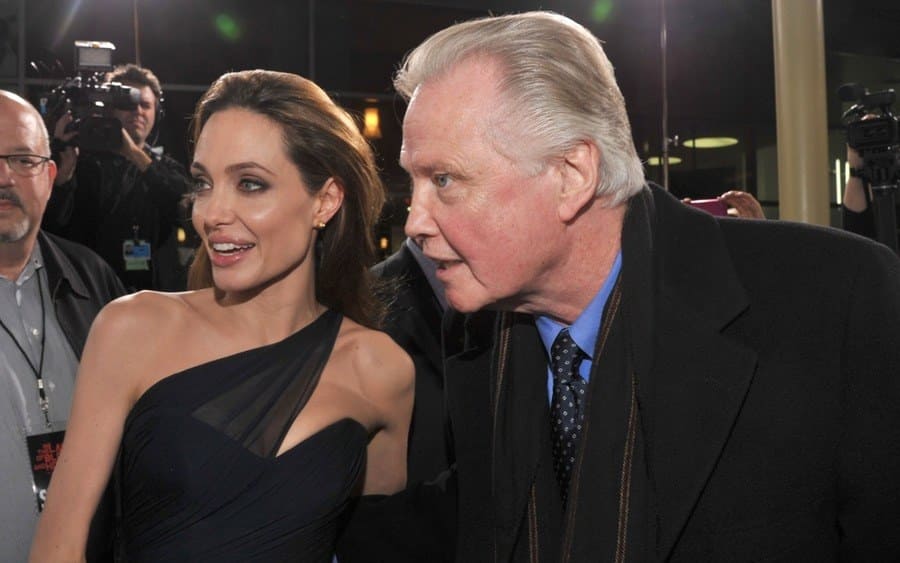 Angelina Jolie (L) and actor Jon Voight
