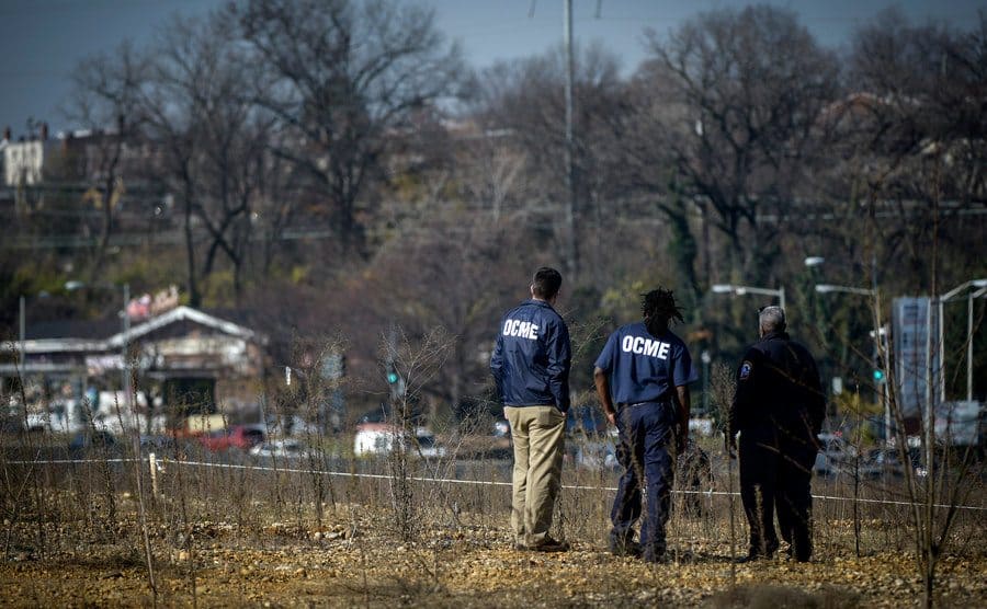 Medical Examiner's personnel look over the site as D.C. Police continue the search for Relisha Rudd.
