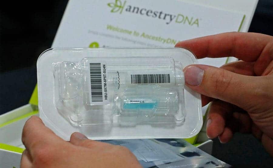 The contents of an Ancestry DNA kit. 