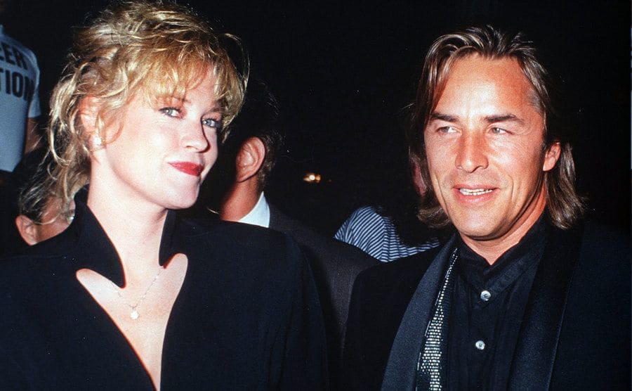 Melanie Griffith and Don Johnson on the red carpet 